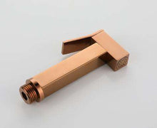 Load image into Gallery viewer, Square Rose Gold Brass Hand Held Portable Hot Cold Bathroom Handheld Bidet Toilet Sprayer Toilet Bidet Set with Shower Valve