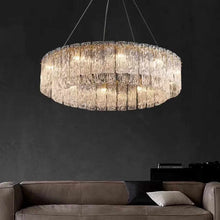 Load image into Gallery viewer, Round Glass Ceiling Lighting Luxury Chandelier K9 Crystal