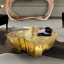 Load image into Gallery viewer, Luxury Modern Titanium Gold Stainless Steel Central Coffee Table Set – Bulk Metal Furniture for Elegant Living Rooms