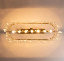 Cargar imagen en el visor de la galería, Modern Ceiling Home Rectangle Luxury Brass Crystal Chandelier Pendant Lamp for Kitchen Island Chandelier Decoration