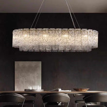 Load image into Gallery viewer, Luxury Modern Rectangular Crystal Chandelier – Large Linear Pendant Light 100cm