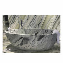 Load image into Gallery viewer, Real Green Marble Bathtub – Luxury Freestanding Stone Soaking Tub