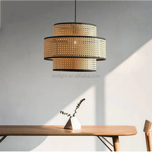 Lade das Bild in den Galerie-Viewer, Rattan Pendant Lamp – Custom Lighting Fixture for Living Room & Interior Décor