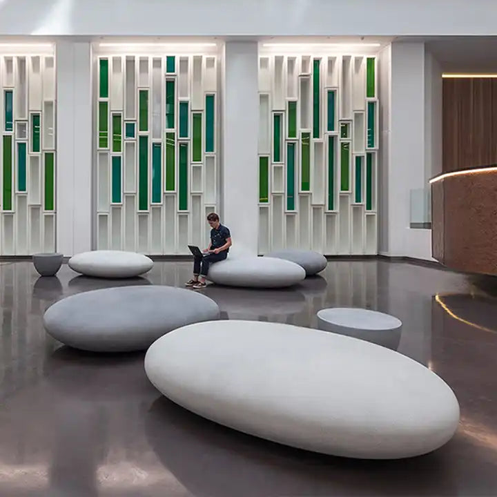 Fiberglass Pebble Seat Single Chair Garden Custom Leisure Outdoor Furniture