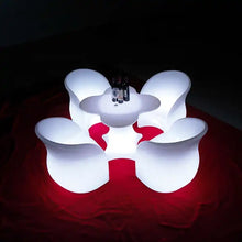 Load image into Gallery viewer, LED Illuminated Furniture Set with Tempered Glass Table and Comfortable