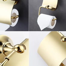 Lade das Bild in den Galerie-Viewer, Gold Bathroom Accessories Set Towel Holder,Tissue Holder Electroplated Stainless Steel Gold
