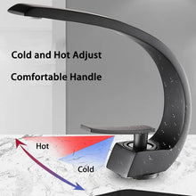 Load image into Gallery viewer, Curve Wash Basin Faucet Black Bathroom Black Basin Faucet