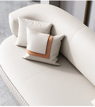 Load image into Gallery viewer, Gold Metal Style Fabric Leather Sofa Armrest Couch Cover Modern Design 3 Seater Sofa