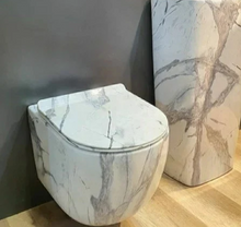 Load image into Gallery viewer, Marble Hanging Toilet Bowl Modern Style