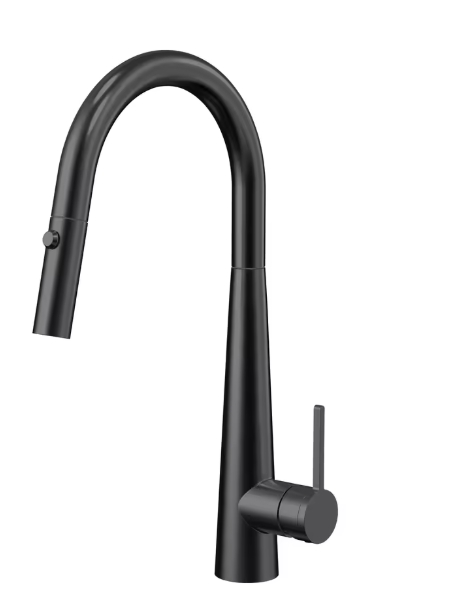 BlackPull Out Kitchen Faucet 304 SS Kitchen Mixer Goose Neck