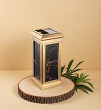 Load image into Gallery viewer, Black and Gold Stainless-Steel Trash Can Large Capacity Durable Bin