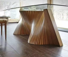 Load image into Gallery viewer, European Walnut Solid Wood Fan-Shaped Dining Table