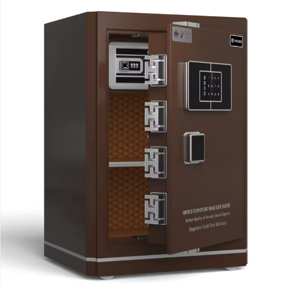 ISO-Certified Solid Steel Safe Box – Patented Double T Bolts, Glossy Finish, Digital Fingerprint Lock