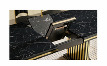 Load image into Gallery viewer, Modern Black & Gold Extendable Dining Table - Contemporary Style