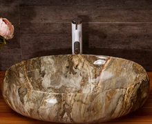 Load image into Gallery viewer, Modern Style Edition Brown Marble Bathroom Sink