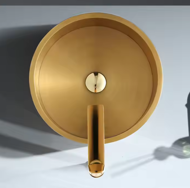 Gold Stainless Steel Countertop Bathroom Basin Modern Style Edition