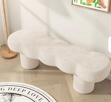 Lade das Bild in den Galerie-Viewer, Modern Cashmere-Style Upholstered Ottoman Stool – Long Sofa Bench for Bedroom, Bedside, Living Room, or Entryway Shoe Changing