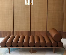Load image into Gallery viewer, Modern Bench Chair Hotel Living Room Brown Comfy Daybed Sofa Bench Bedroom Leather Leisure Bed End Stool