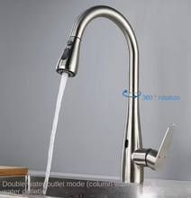 Load image into Gallery viewer, 304 Stainless Steel Induction Kitchen Basin Faucet Wire-Drawn Pull-Out Rotating Tap