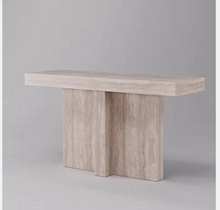 Load image into Gallery viewer, Minimalist Travertine Stone Console Table Modern Travertine