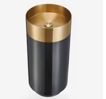 Load image into Gallery viewer, Black and Gold Round Pedestal Bathroom Sink Stainless Steel