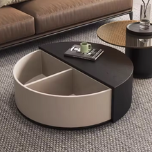 Load image into Gallery viewer, Luxury Nordic Modern Round Wood Coffee Table Expandable Drawers