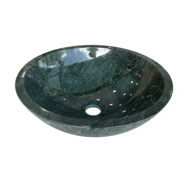 Green Marble Round Above Counter Basin – Luxury Bathroom Wash Basin