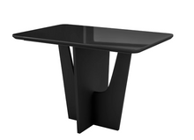 Load image into Gallery viewer, Italian Modern 4-Seater Compact Dining Table with Tempered Glass Top & Black Wooden Base