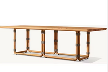 Load image into Gallery viewer, Luxury Outdoor Solid Teak Wood Dining Table – Garden & Patio Rectangle Table