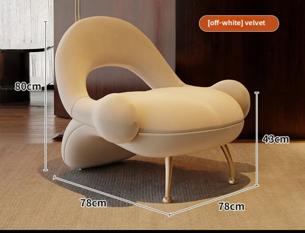 Nordic Designer Simple Luxury Swivel Sofa Chair – Irregular Petal Flower Single Seat