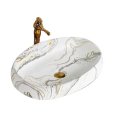 Charger l'image dans la galerie, Modern Marble Style Oval Wash Basin