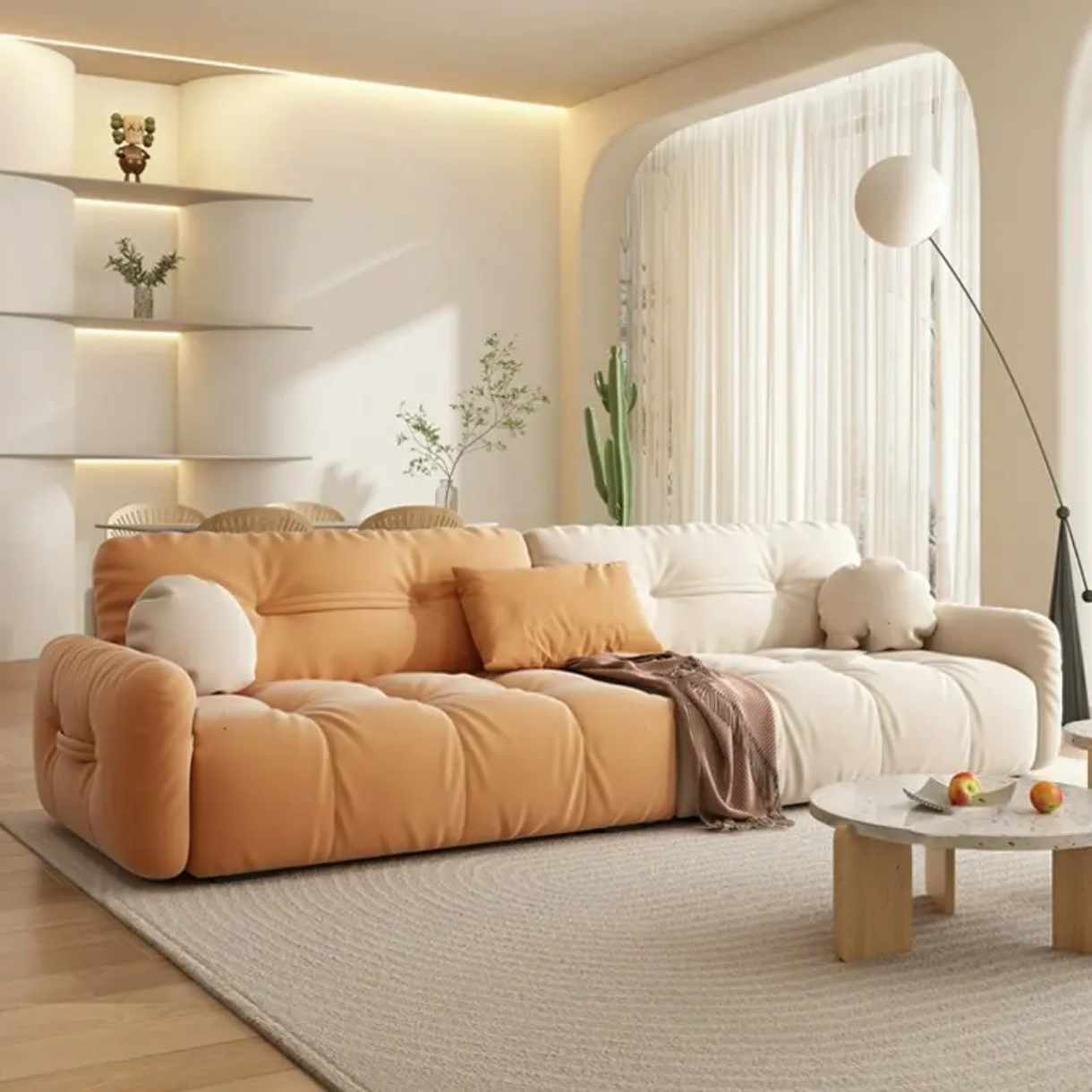 Contemporary Modular Fabric Sofa – Compressed Sectional Couch for Living Room & Apartment