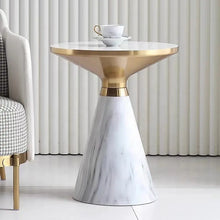 Загрузить изображение в средство просмотра галереи, Living Room White Gold Sofa Side Table Living Room Modern Coffee Table Metal Legs