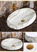 Charger l'image dans la galerie, Modern Marble Style Oval Wash Basin
