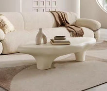 Cargar imagen en el visor de la galería, Luxury White Minimalist Fiber Glass Center Coffee Table for Living Room