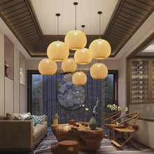 Lade das Bild in den Galerie-Viewer, Handmade Natural Woven Bamboo Ball Chandelier - Pendant Lighting