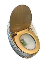 Load image into Gallery viewer, White and Gold LV Inspired Toilet Bowl Electroplated Ceramic Modern Style