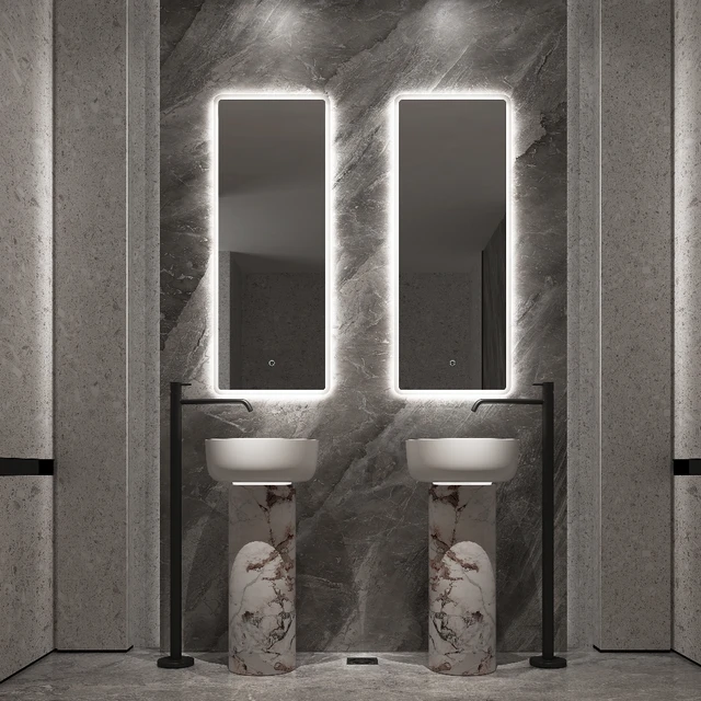 Smart Mirror HD - 80x50cm High End Tri color with Antifog Touch Screen Mirror Time Display