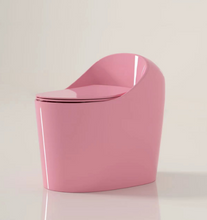 Load image into Gallery viewer, toilet bowl siphon 300mm roughning inn electroplated porcelaine ceramic toilet dual flush rimless wall mounted luxury highend high quality white modern gold black blue pink toilet water closet toilet fixture sanitary ware flush toilet sensor commode potty smart modern egg shape toilet seat