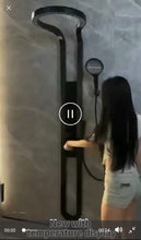 Charger et lire la vidéo dans la visionneuse de la Galerie, Brushed Gold Rainfall Overhead Shower LED Thermostatic Shower Set Massage Jet Shower Panel