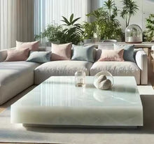 Cargar imagen en el visor de la galería, Real Marble Square Shaped Center Coffee Table for Living Room
