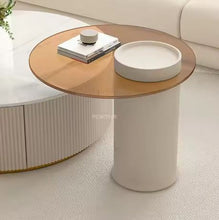 Lade das Bild in den Galerie-Viewer, Luxury White Modern Round Marble Center Coffee Table for Living Room