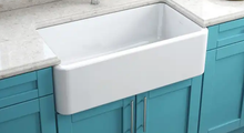 Cargar imagen en el visor de la galería, Apron Sink Ceramic White Kitchen Sink with Drainer Farmhouse Sink Countertop Modern
