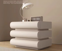 Load image into Gallery viewer, Nordic 3-Drawer Bedside Table – Modern Bedroom Nightstand & Side Cabinet Furniture
