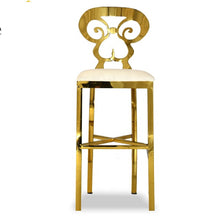 Charger l'image dans la galerie, Luxury gold metal frame velvet bar chair