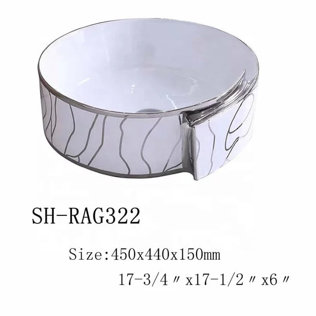New Ceramic Bathroom Accessories Wash Basin Round