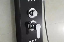 Cargar imagen en el visor de la galería, Black Nickel Brushed Shower Panel Column Towers 304 Stainless Steel Waterfall Spa Jets Smart Shower Wall Panel Bathroom Accessories