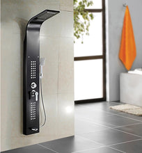 Cargar imagen en el visor de la galería, Black Nickel Brushed Shower Panel Column Towers 304 Stainless Steel Waterfall Spa Jets Smart Shower Wall Panel Bathroom Accessories