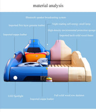 Cargar imagen en el visor de la galería, Kids Car Bed with Bluetooth Speaker