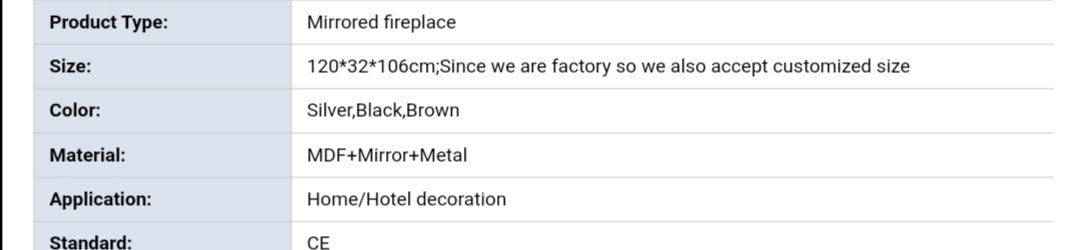 Modern mirrored fireplace